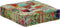 vidaXL - Poef - patchwork - vierkant - handgemaakt - 50x50x12 - cm - katoen - groen