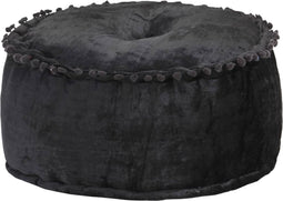 vidaXL - Poef - rond - 40x20 - cm - fluweel - antraciet