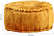 vidaXL - Poef - rond - 40x20 - cm - fluweel - mosterdkleurig