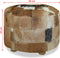 vidaXL - Poef - rond - 50x50x45 - cm - echt - leer