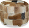 vidaXL - Poef - rond - 50x50x45 - cm - echt - leer