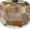 vidaXL - Poef - rond - 50x50x45 - cm - echt - leer