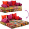 vidaXL - Poef - tweezits - modulair - stof - patchwork