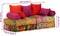 vidaXL - Poef - tweezits - modulair - stof - patchwork
