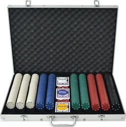 vidaXL Pokerset met 1000 chips aluminium