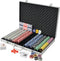 vidaXL Pokerset met 1000 laser chips aluminium