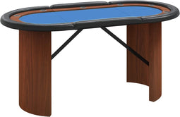 vidaXL - Pokertafel - voor - 10 - spelers - 160x80x75 - cm - blauw