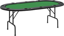 vidaXL - Pokertafel - voor - 10 - spelers - inklapbaar - 207x106x76 - cm - groen