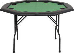 vidaXL - Pokertafel - voor - 8 - spelers - achthoekig - 2-voudig - inklapbaar - groen
