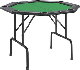 vidaXL - Pokertafel - voor - 8 - spelers - inklapbaar - 108x108x75 - cm - groen