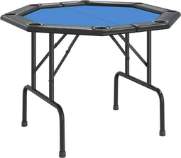vidaXL - Pokertafelblad - voor - 8 - spelers - inklapbaar - 108x108x75 - cm - blauw