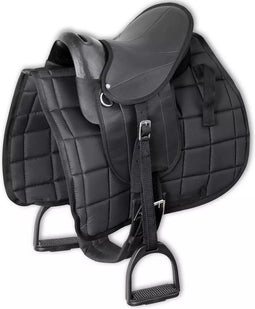 vidaXL Ponyzadel set 10" zwart