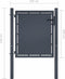 vidaXL - Poort - 100x100 - cm - staal - antraciet