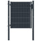 vidaXL - Poort - 100x101 - cm - PVC - en - staal - antracietkleurig
