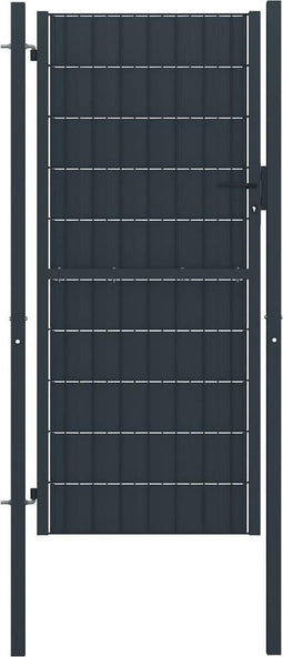 vidaXL - Poort - 100x124 - cm - PVC - en - staal - antracietkleurig