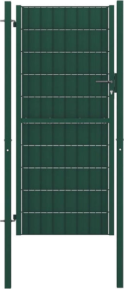 vidaXL - Poort - 100x124 - cm - PVC - en - staal - groen