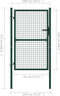 vidaXL - Poort - 100x125 - cm - staal - groen
