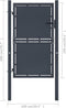 vidaXL - Poort - 100x150 - cm - staal - antraciet
