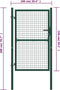 vidaXL - Poort - 100x150 - cm - staal - groen