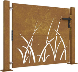 vidaXL - Poort - 105x105 - cm - grasontwerp - cortenstaal