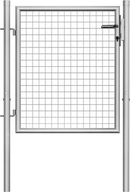 vidaXL - Poort - 105x125 - cm - gegalvaniseerd - staal - zilverkleurig