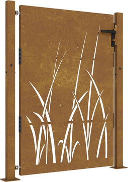 vidaXL - Poort - 105x130 - cm - grasontwerp - cortenstaal
