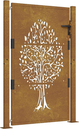 vidaXL - Poort - 105x155 - cm - boomontwerp - cortenstaal