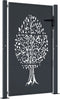vidaXL - Poort - 105x155 - cm - met - boomontwerp - staal - antracietkleurig
