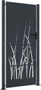 vidaXL - Poort - 105x180 - cm - met - grasontwerp - staal - antracietkleurig