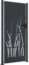 vidaXL - Poort - 105x205 - cm - met - grasontwerp - staal - antracietkleurig