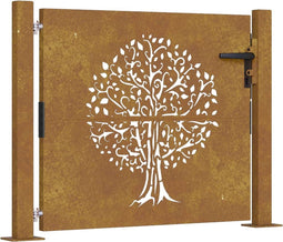 vidaXL - Poort - 105x80 - cm - boomontwerp - cortenstaal