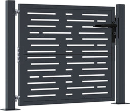 vidaXL - Poort - 105x80 - cm - met - vierkantontwerp - staal - antracietkleurig