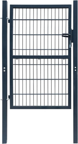 vidaXL - Poort - 106x248 - cm - staal - antracietkleurig
