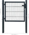 vidaXL - Poort - 106x248 - cm - staal - antracietkleurig