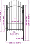 vidaXL - Poort - 1x2,2 - m - staal - zwart