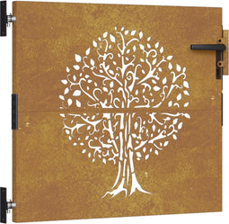 vidaXL - Poort - 85x100 - cm - boomontwerp - cortenstaal