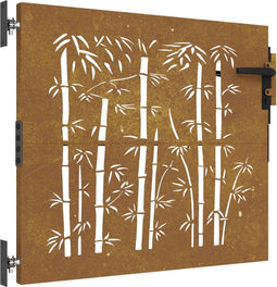 vidaXL - Poort - 85x75 - cm - bamboe-ontwerp - cortenstaal