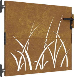 vidaXL - Poort - 85x75 - cm - grasontwerp - cortenstaal