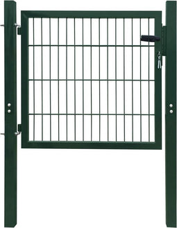 vidaXL - Poort - dubbelstaafmat - (enkel) - 106x130 - cm - groen