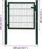 vidaXL - Poort - dubbelstaafmat - (enkel) - 106x130 - cm - groen
