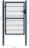 vidaXL - Poort - dubbelstaafmat - (enkel) - 106x210 - cm - antracietgrijs