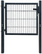 vidaXL - Poort - dubbelstaafmat - (enkel) - 106x210 - cm - antracietgrijs