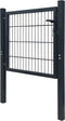 vidaXL - Poort - dubbelstaafmat - (enkel) - 106x210 - cm - antracietgrijs