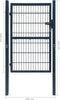 vidaXL - Poort - dubbelstaafmat - (enkel) - 106x210 - cm - antracietgrijs