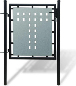 vidaXL - Poort - enkel - 100x125 - cm - zwart