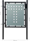 vidaXL - Poort - enkel - 100x125 - cm - zwart