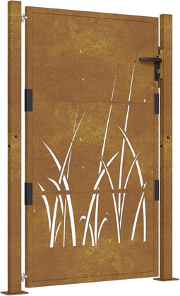 vidaXL - Poort - grasontwerp - 105x155 - cm - cortenstaal