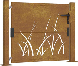 vidaXL - Poort - grasontwerp - 105x80 - cm - cortenstaal