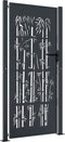 vidaXL - Poort - met - bamboe-ontwerp - 105x180 - cm - staal - antracietkleurig