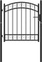 vidaXL - Poort - met - gebogen - bovenkant - 100x100 - cm - staal - zwart
